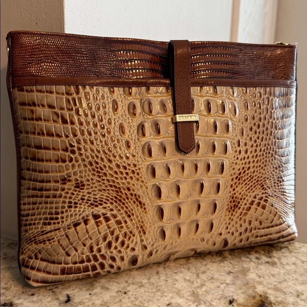 Brahmin All Day Croc Embossed Crossbody Clutch - Picture 13 of 17